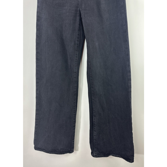 Levis Ribcage Wide Leg High Rise Denim Jeans Grunge Western Womens Size 27 Black - Picture 4 of 13